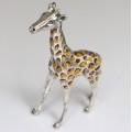 miniatura din argint " Girafa ". accente emailate. atelier italian